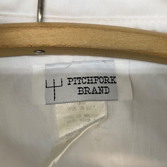 Vintage Pitchfork Brand Medium Squaredancing Blouse White Lace Sleeves Button up - Picture 2 of 5